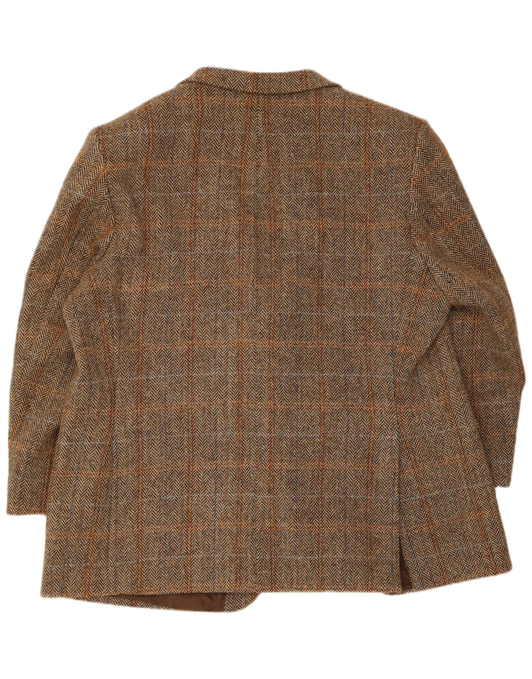 Harris Tweed Ανδρικό σακάκι σακάκι με 2 κουμπιά UK 42 XL καφέ καρό νέο μαλλί