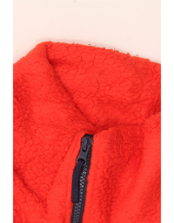 J. CREW Γυναικείο φερμουάρ Fleece Jumper UK 14 μεσαίο πορτοκαλί πολυεστέρας