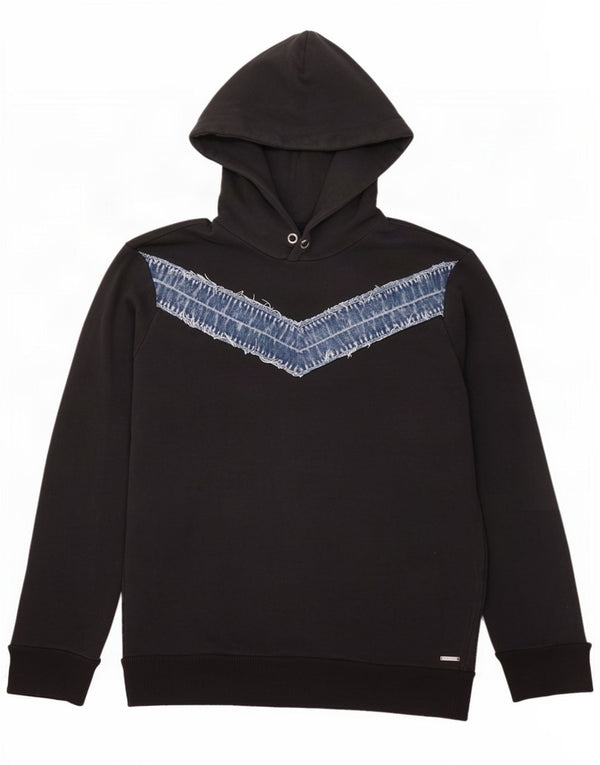 Diesel Mens Hoodie Jumper 2XL Black Colourblock Βαμβακερό