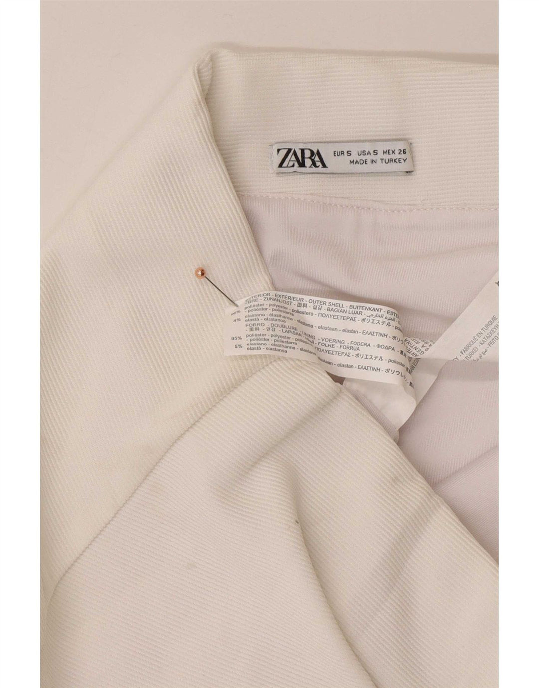 Zara Γυναικεία Μίνι Φούστα Small W26 White Polyester