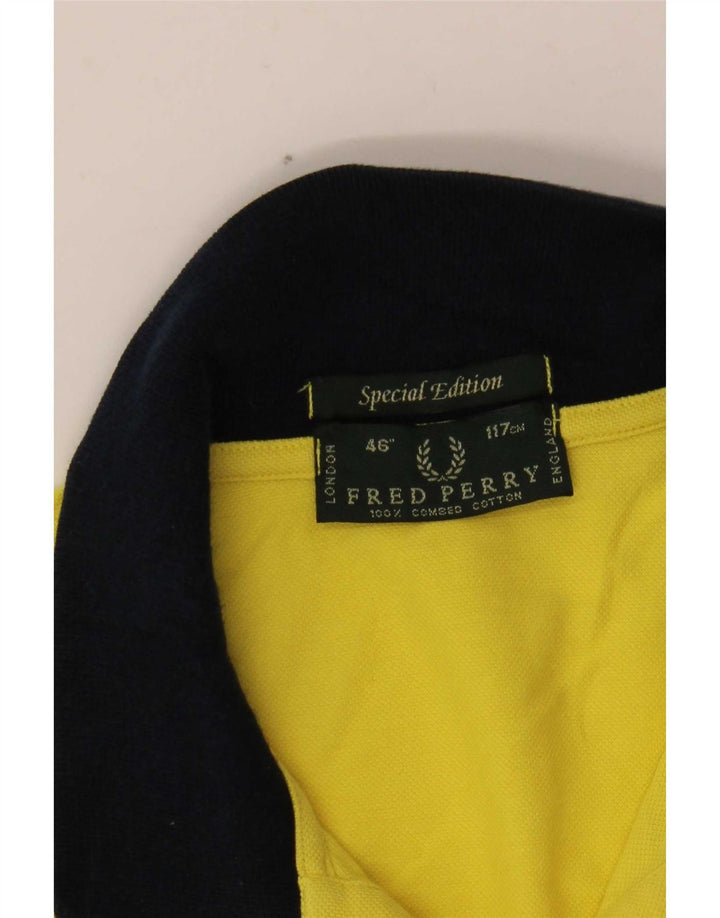 Fred Perry Ανδρικό πουκάμισο ράγκμπι πόλο σε μεγάλο κίτρινο χρώμα