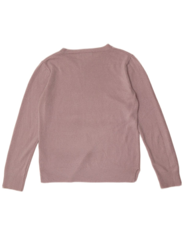 Marks & Spencer Γυναικείο πουλόβερ με λαιμόκοψη UK 10 Small Pink Acrylic