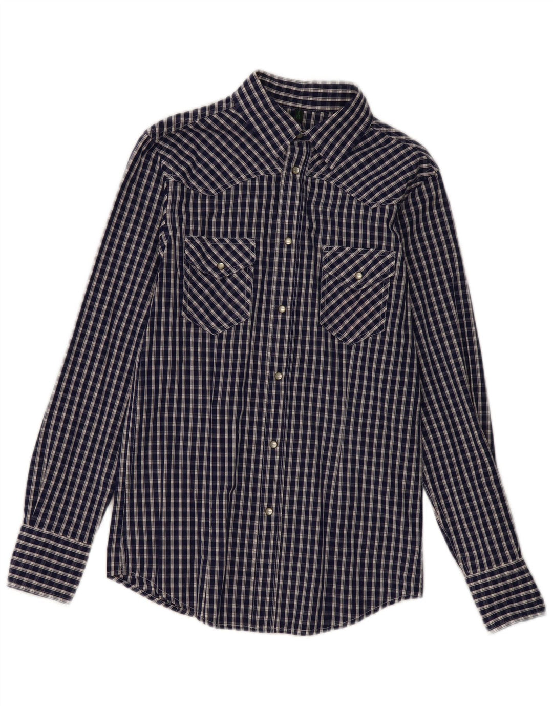 Ανδρικό πουκάμισο Benetton Small Navy Blue Check
