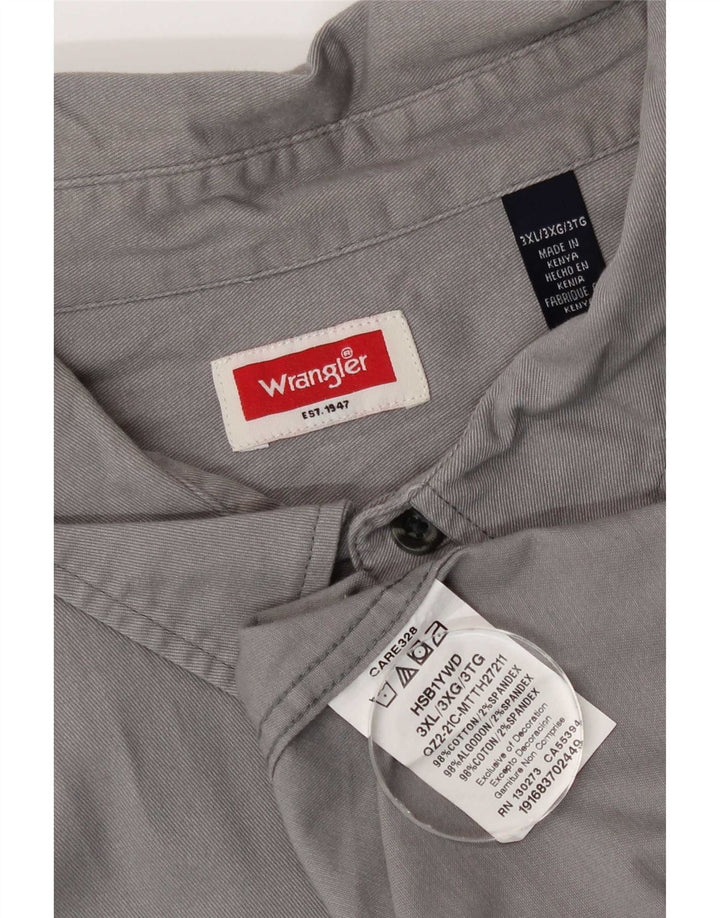 Ανδρικό κοντομάνικο πουκάμισο Wrangler 3XL γκρι βαμβακερό