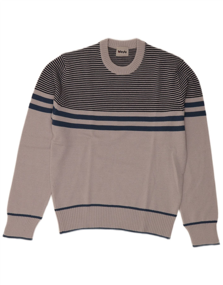 Ανδρικό πουλόβερ Bleyle Crew Neck Jumper EU 50 Μεσαίο γκρι ριγέ πολυακρυλικό