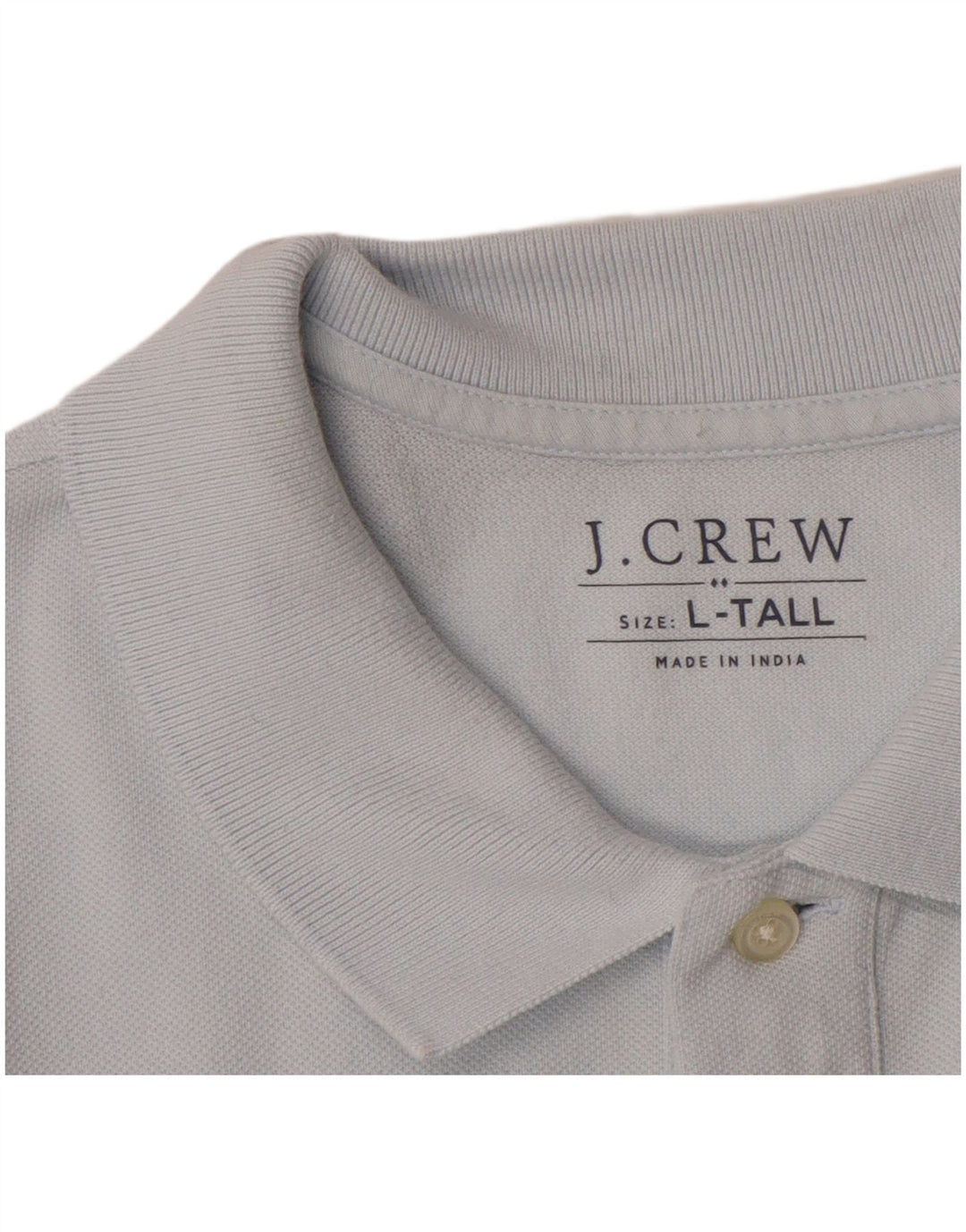 J. CREW Mens Tall Polo Shirt Large Blue Cotton