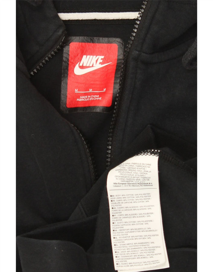Ανδρικό πουλόβερ Nike με φερμουάρ, μεσαίο μαύρο βαμβακερό