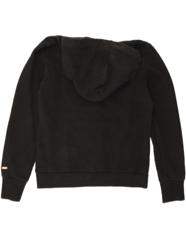 Superdry Γυναικείο Γραφικό Hoodie Jumper UK 12 μεσαίο μαύρο βαμβακερό