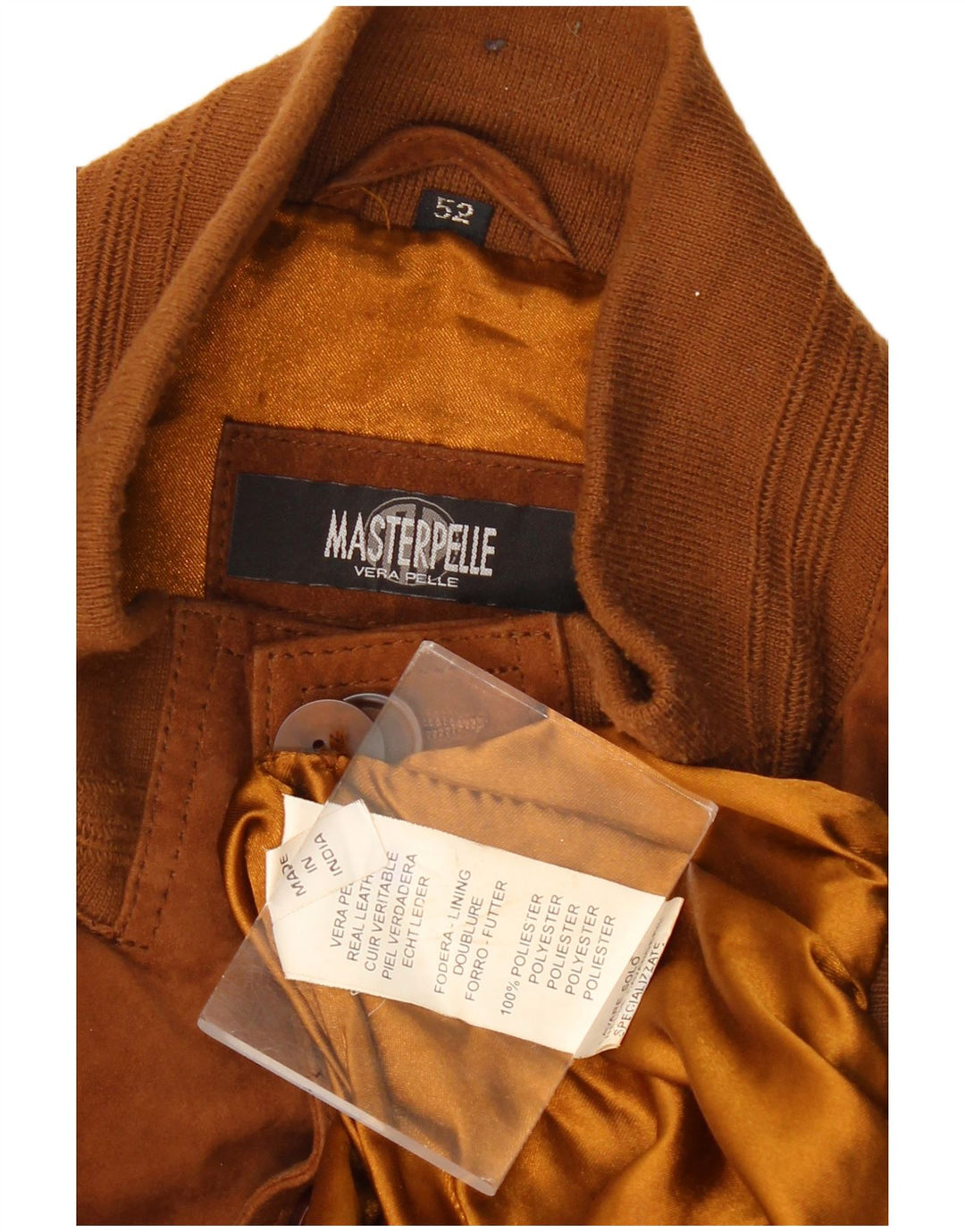 MASTERPELLE Ανδρικό Suede Bomber Jacket IT 52 XL Καφέ Δερμάτινο