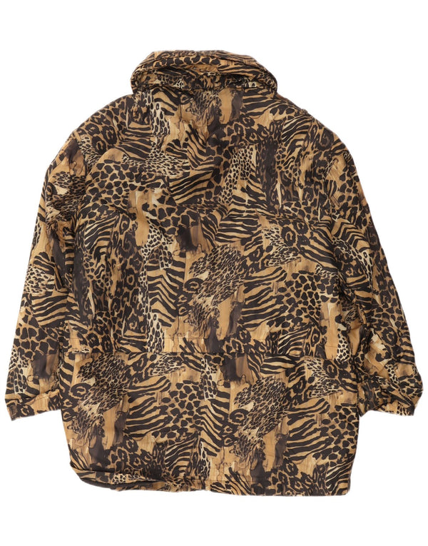 Vintage γυναικείο αντιανεμικό μπουφάν UK 16 Large Brown Animal print