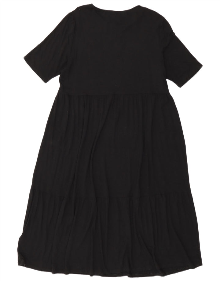 Marks & Spencer Γυναικείο Maxi Φόρεμα UK 16 Μεγάλη μαύρη βισκόζη