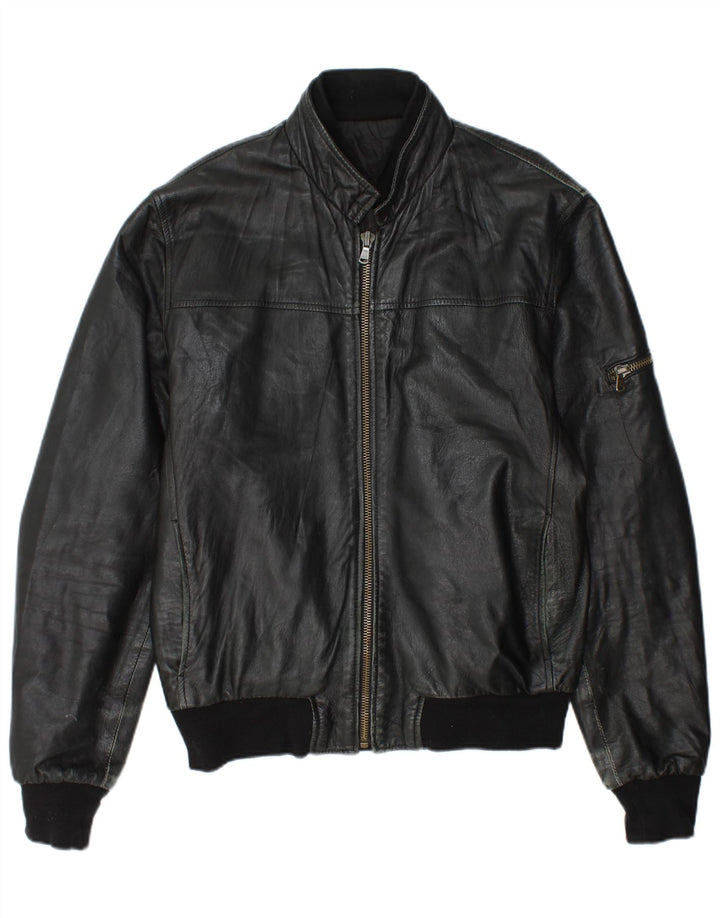 Vintage Ανδρικό Δερμάτινο Μπουφάν UK 44 2XL Μαύρο Δερμάτινο