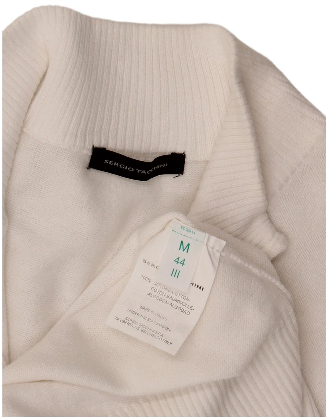 Sergio Tacchini Γυναικείο πουλόβερ ζακέτα IT 44 Μεσαίο λευκό βαμβακερό