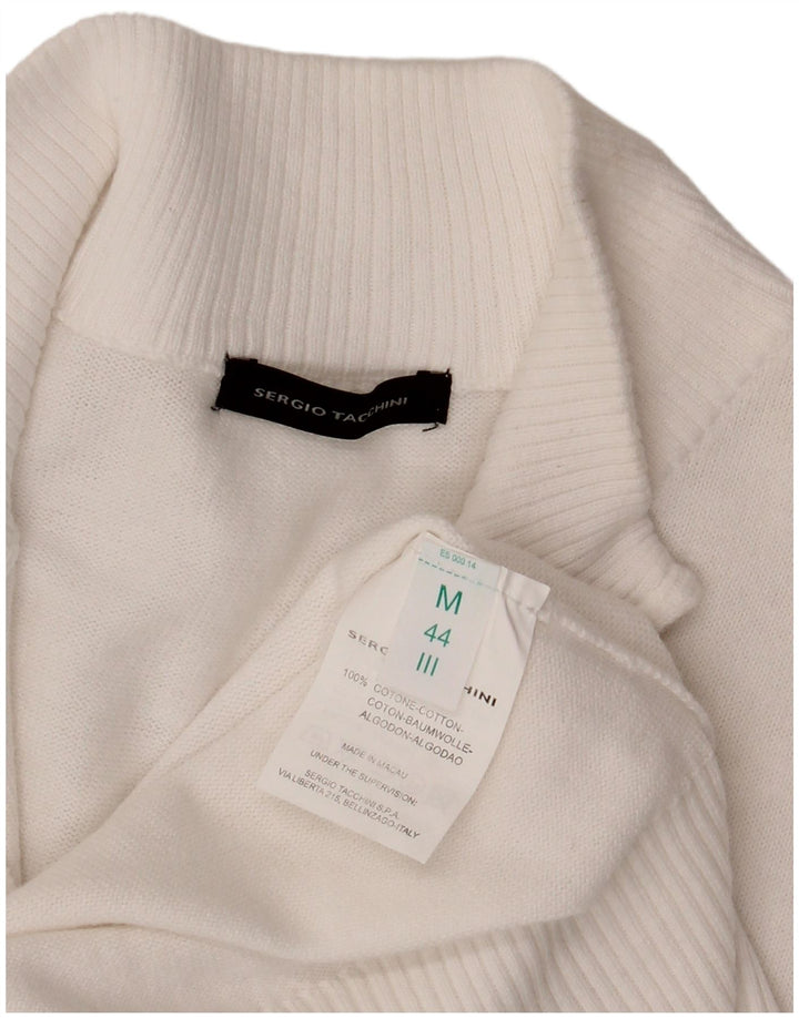 Sergio Tacchini Γυναικείο πουλόβερ ζακέτα IT 44 Μεσαίο λευκό βαμβακερό