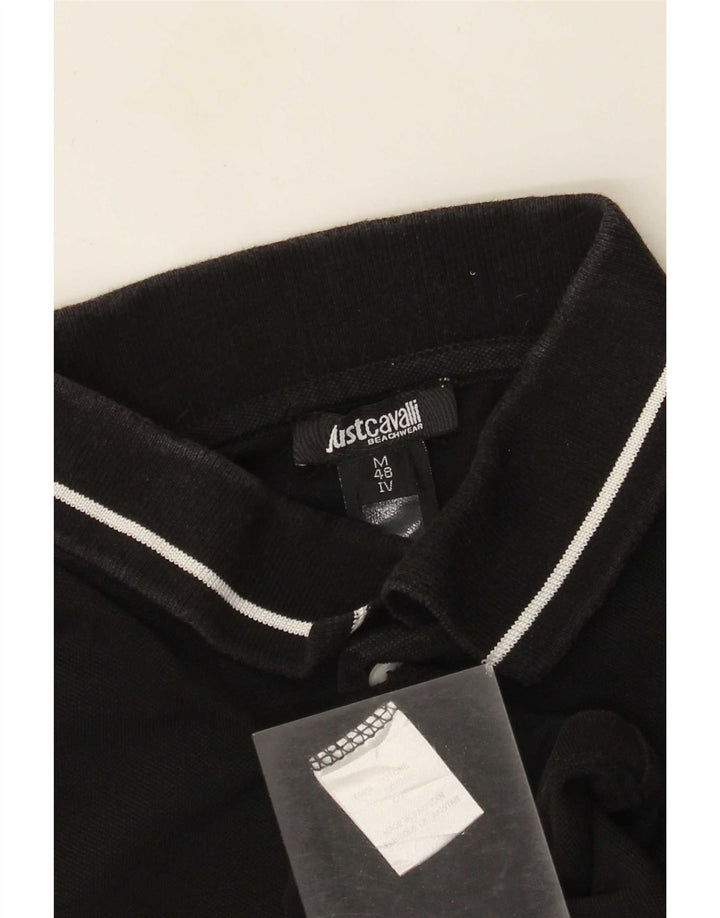 Ανδρικό πουκάμισο πόλο Just Cavalli IT 48 Small μαύρο βαμβακερό