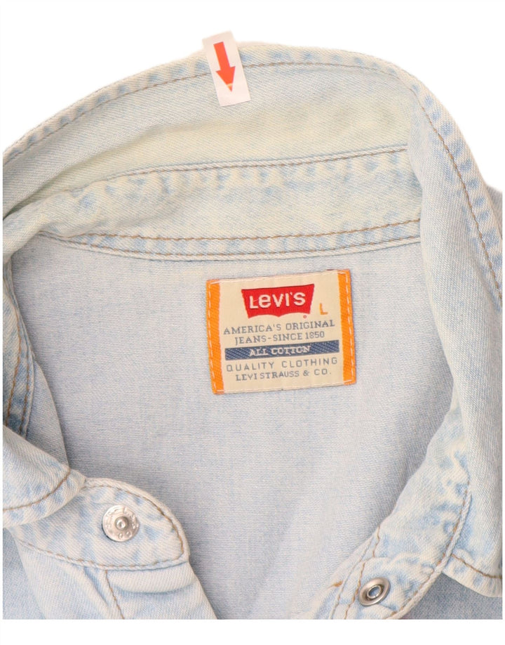 Ανδρικό τζιν πουκάμισο Levi's μεγάλο μπλε βαμβακερό