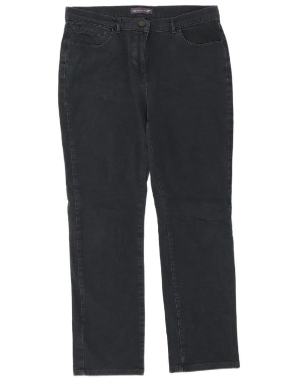 Marks & Spencer Γυναικεία Straight Jeans UK 12 Medium W32 L29 Navy Blue Cotton