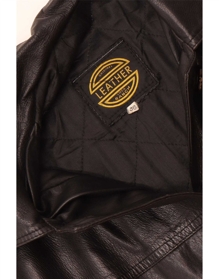 Vintage Γυναικείο δερμάτινο παλτό EU 36 Small Black