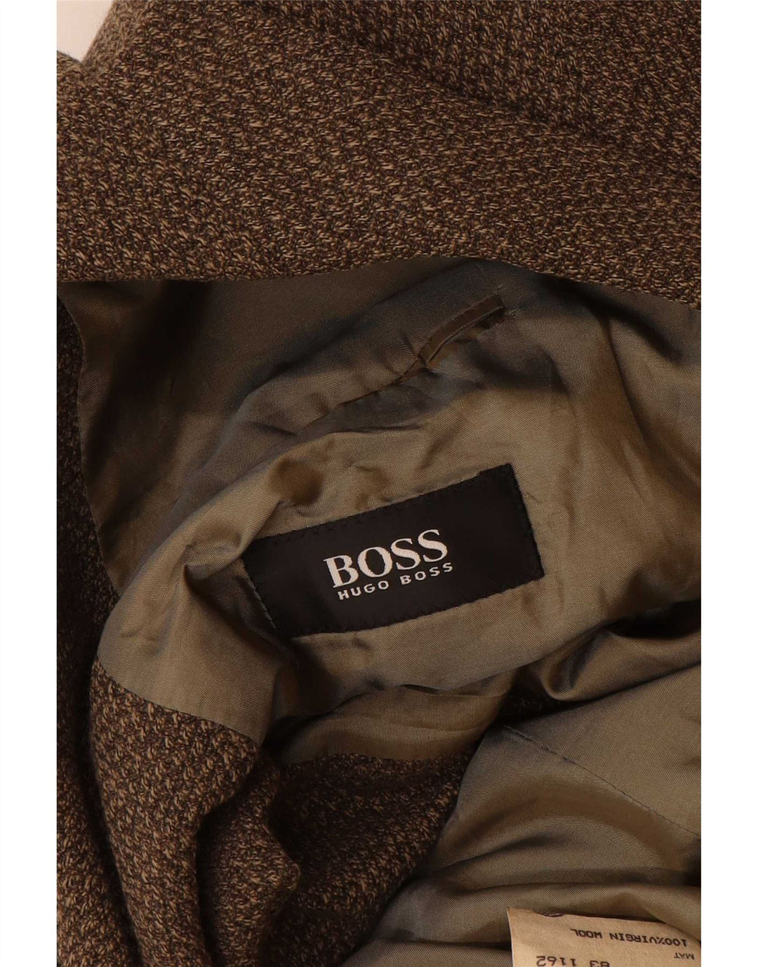 Ανδρικό σακάκι σακάκι 3 κουμπιών Hugo Boss EU 52 XL Καφέ παρθένο μαλλί