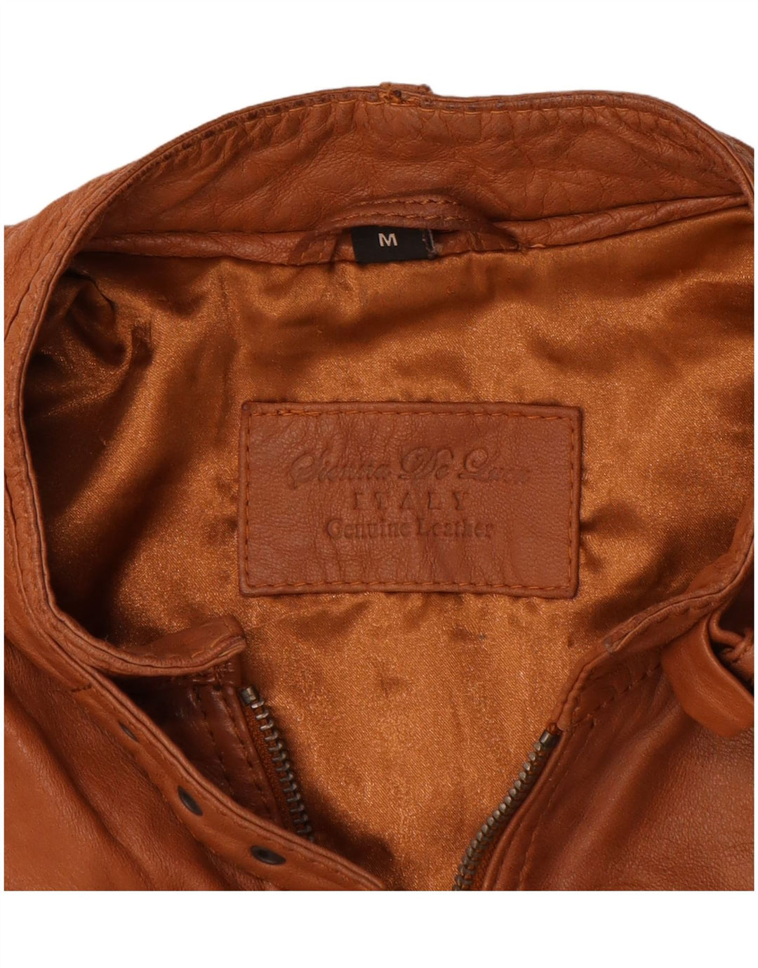 Vintage Γυναικείο Crop Leather Jacket UK 14 Medium Brown