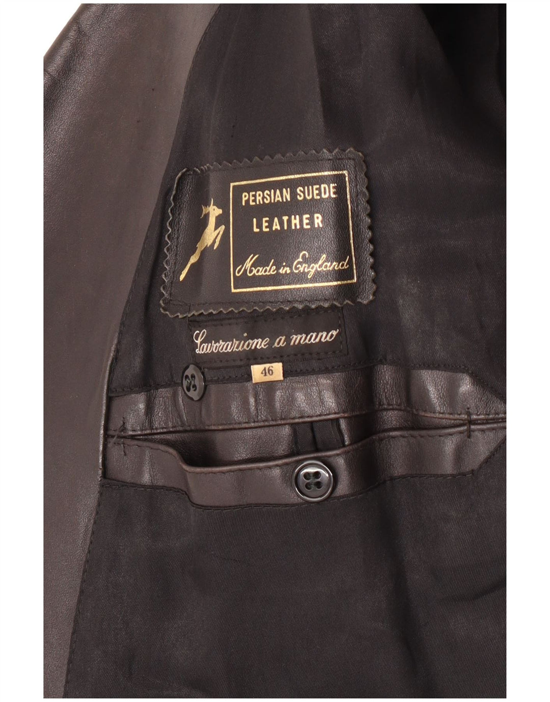 Vintage Ανδρικό Δερμάτινο Παλτό IT 46 Small Black Leather Classic