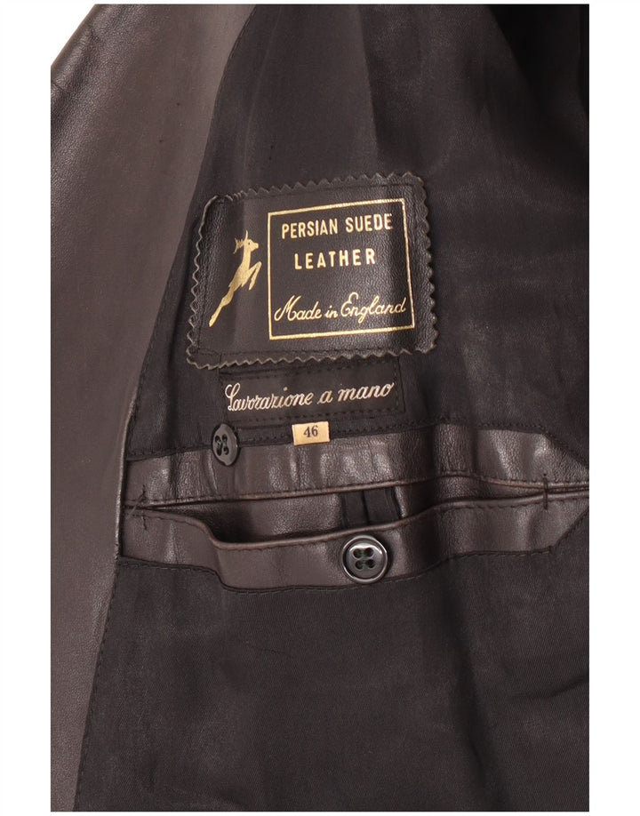 Vintage Ανδρικό Δερμάτινο Παλτό IT 46 Small Black Leather Classic