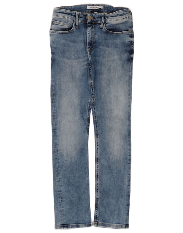 Calvin Klein Girls Slim Jeans 11-12 ετών W25 L26 Μπλε βαμβακερό