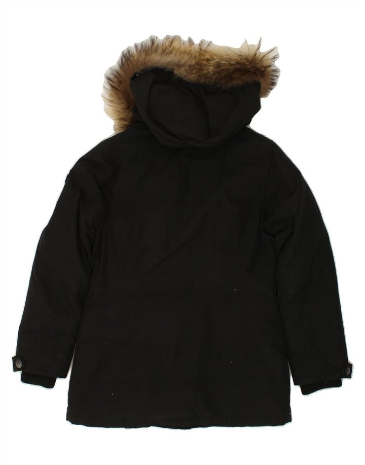 GAS Womens Hooded Padded Jacket UK 14 Large Black Polyamide Vintage Gas and Second-Hand Gas from Messina Hembry 