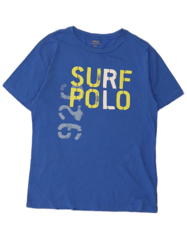 Polo Ralph Lauren Boys κανονικό γραφικό μπλουζάκι 13-14 ετών μεγάλο μπλε