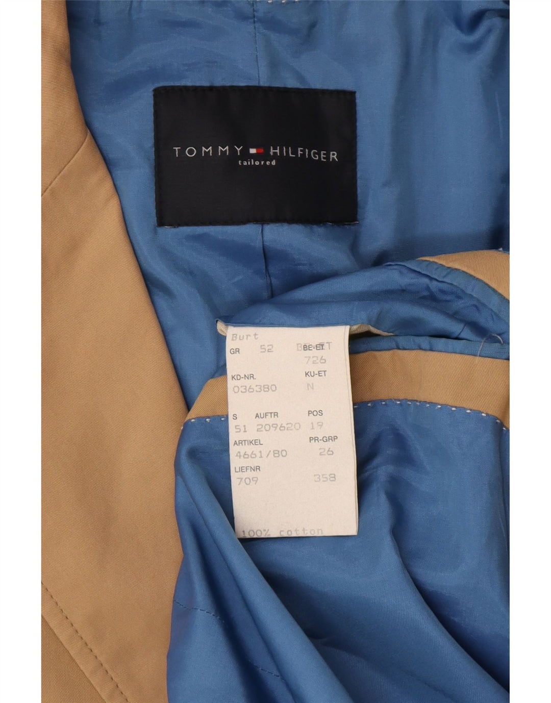TOMMY HILFIGER Ανδρικό σακάκι μπλέιζερ με 2 κουμπιά EU 52 XL Μπεζ βαμβακερό