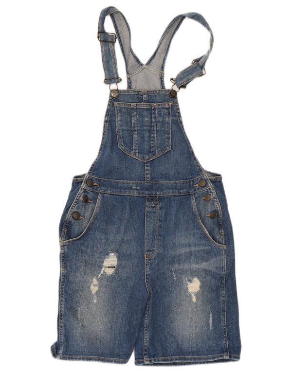 Fat Face Γυναικεία ταλαιπωρημένα σορτς Dungarees τζιν UK 6 XS W28 Medium Blue