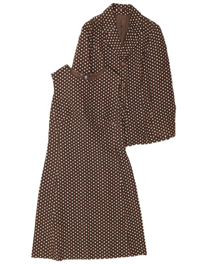 Vintage γυναικείο σετ 3 κουμπιών 2 τεμαχίων IT 48 XL καφέ πουά