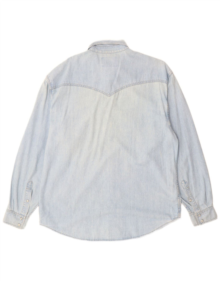 Ανδρικό τζιν πουκάμισο Wrangler, μεγάλο μπλε βαμβακερό