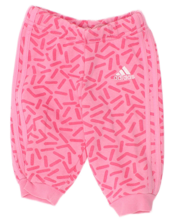 Παντελόνι αθλητικής φόρμας Adidas Baby Girls Joggers 3-6 μηνών ροζ γεωμετρικό