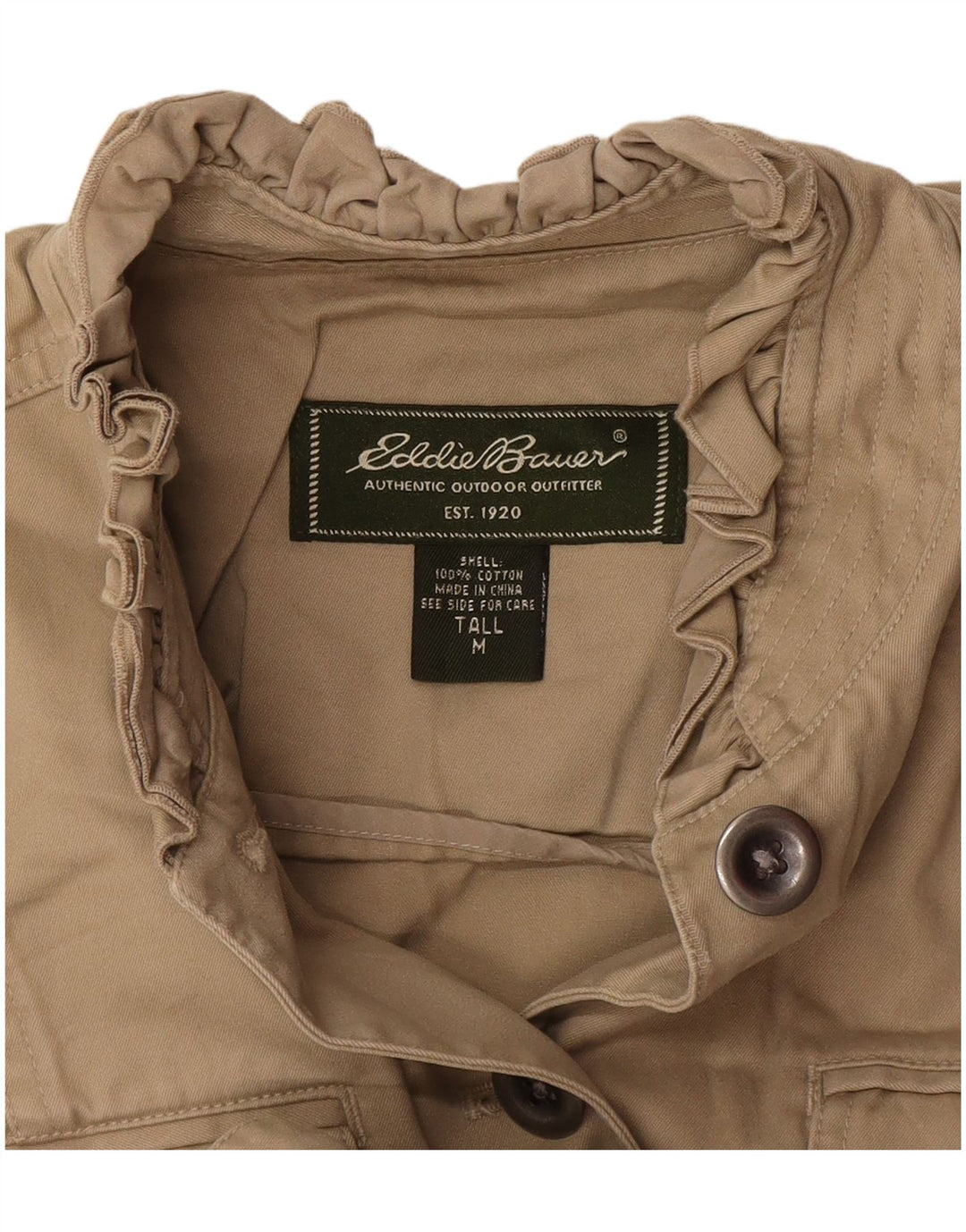 Eddie Bauer Γυναικείο Ψηλό Σακάκι Μπλέιζερ UK 12 Βαμβακερό μεσαίο μπεζ