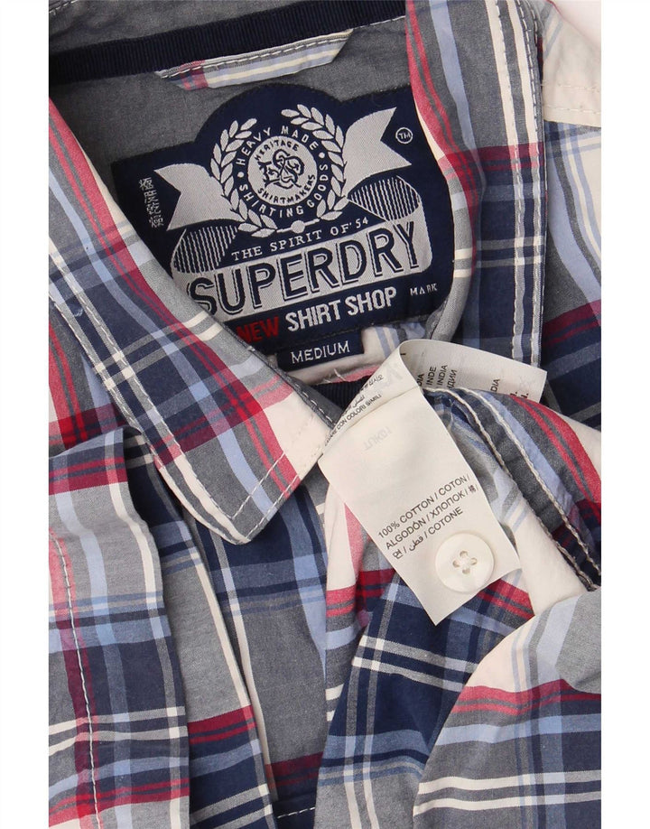 Ανδρικό κοντομάνικο πουκάμισο Superdry, μεσαίο μπλε καρό