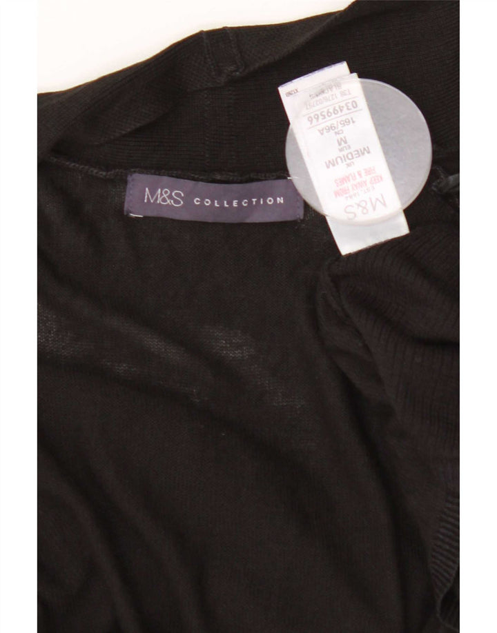 Marks & Spencer Γυναικείο Longline ανοιχτό πουλόβερ ζακέτα UK 12 Medium Black