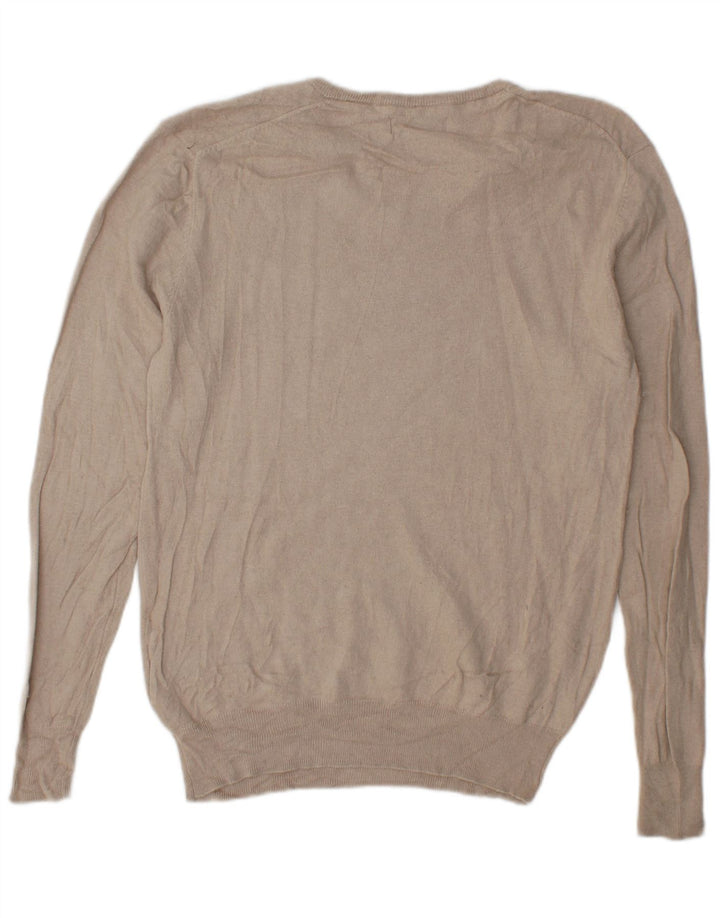 Refrigiwear Ανδρικό πουλόβερ με λαιμόκοψη V-λαιμόκοψη Μεγάλο μπεζ μεταξωτό