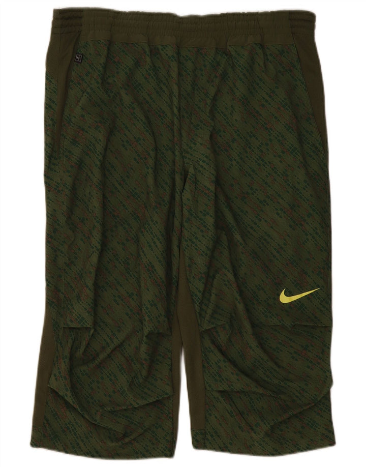 Ανδρικό αθλητικό σορτς βερμούδα Nike μεγάλο χακί γεωμετρικό