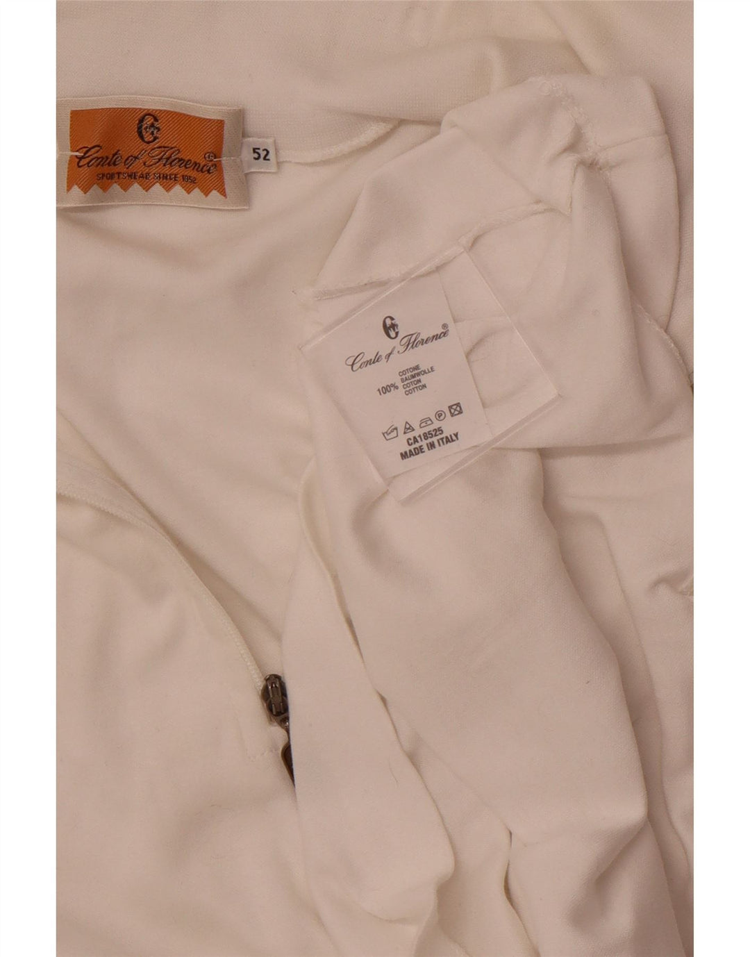 CONTE OF FLORENCE Γυναικεία φόρμα πουλόβερ με φερμουάρ Top IT 52 2XL Λευκό