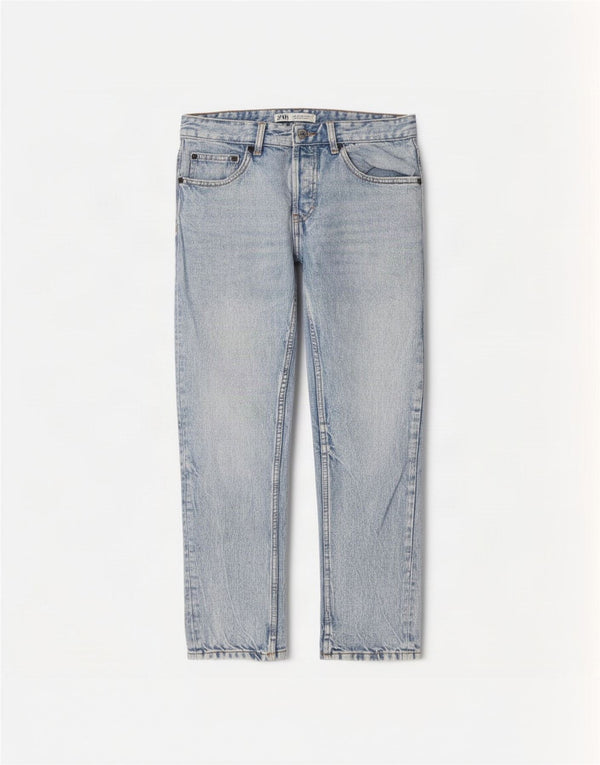 Zara Ανδρικό Cropped Jeans EU 30 Small W30 L26 Blue Cotton