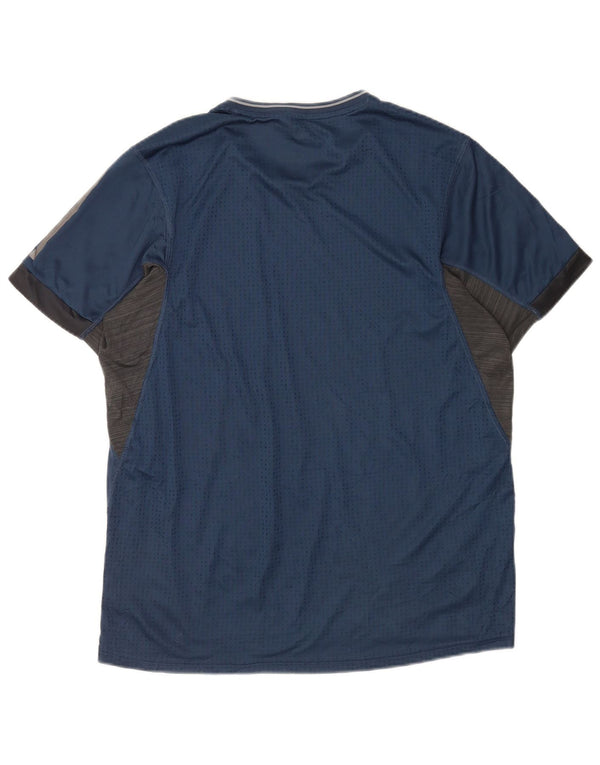 Adidas Ανδρικό T-Shirt Climacool Top Large Navy Blue Pinstripe Polyester