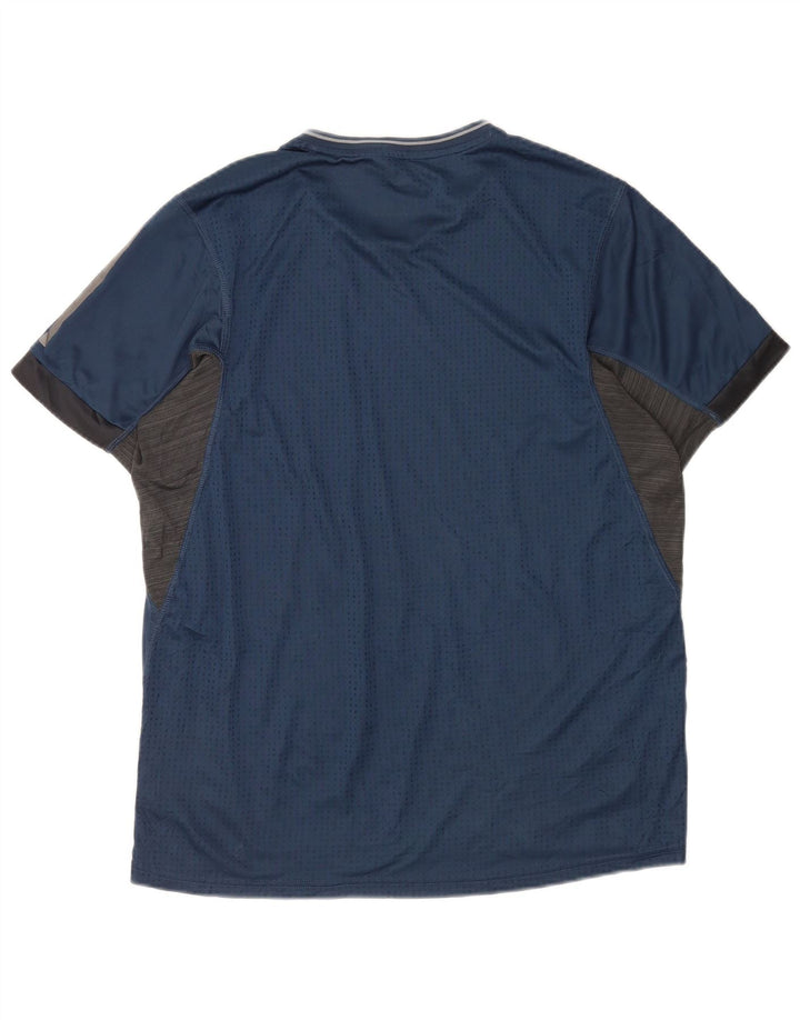 Adidas Ανδρικό T-Shirt Climacool Top Large Navy Blue Pinstripe Polyester