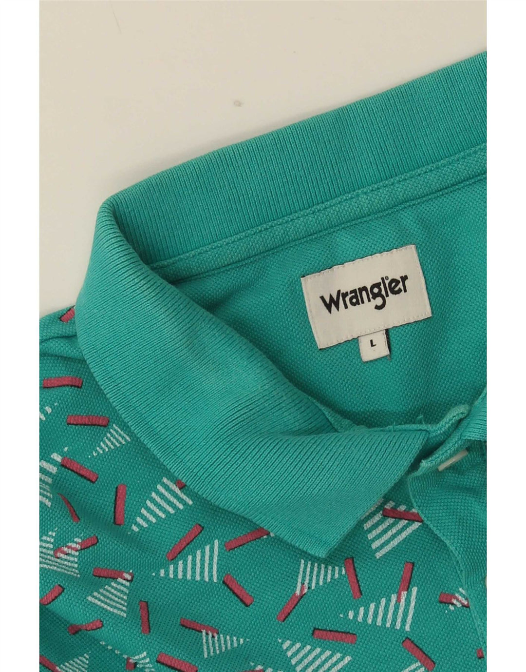 Ανδρικό πουκάμισο πόλο Wrangler μεγάλο τιρκουάζ γεωμετρικό