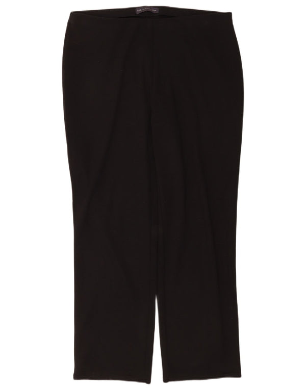 Marks & Spencer Γυναικείο ίσιο casual παντελόνι UK 14 μεγάλο W34 L28 μαύρο