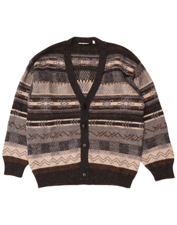 Ανδρικό πουλόβερ Gioferrari Cardigan IT 54 XL Γκρι γεωμετρικό μαλλί