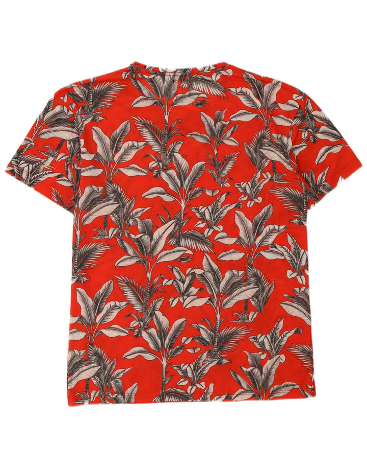 Ανδρικό T-Shirt Zara Τοπ μεγάλο κόκκινο φλοράλ