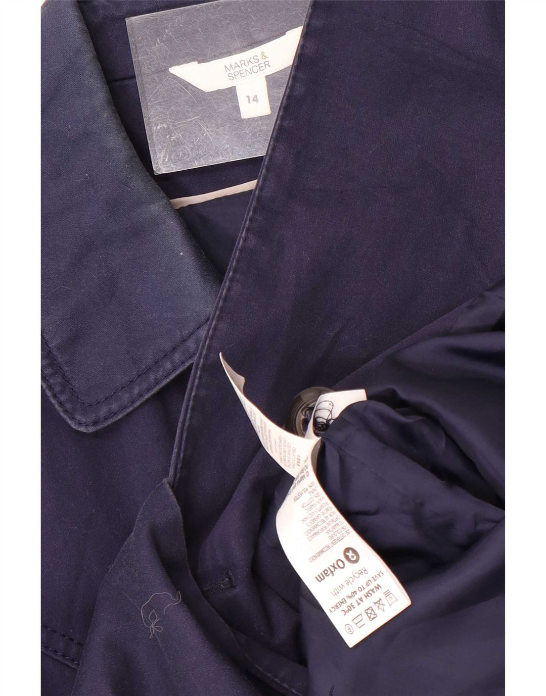 Marks & Spencer Γυναικεία κοντή καμπαρντίνα UK 14 Medium Navy Blue
