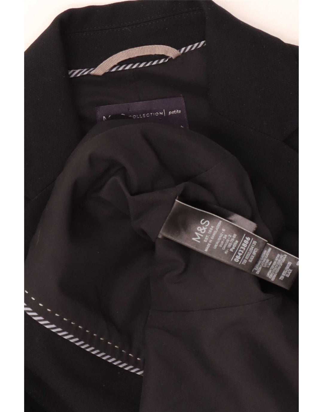 Marks & Spencer Γυναικείο Μπουφάν Blazer UK 6 XS Μαύρο Πολυεστέρας με 2 κουμπιά