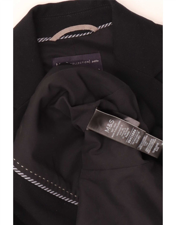 Marks & Spencer Γυναικείο Μπουφάν Blazer UK 6 XS Μαύρο Πολυεστέρας με 2 κουμπιά